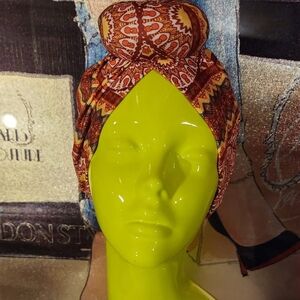 Stylish Brown and Orange Headwrap